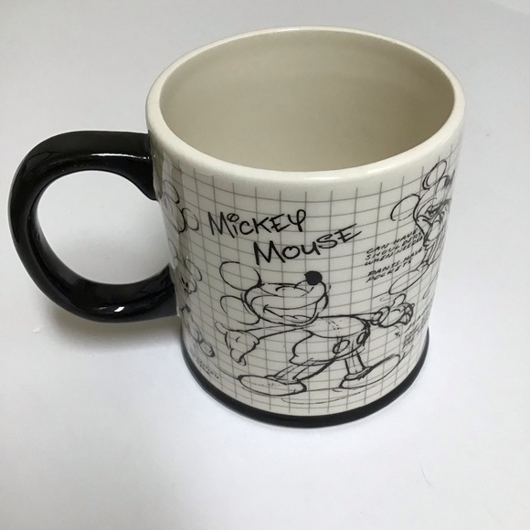 Disney Mickey Mouse Sketch Coffee Mug Cartoon Jumbo Tea Cup Big 16 oz Vintage - Picture 1 of 15
